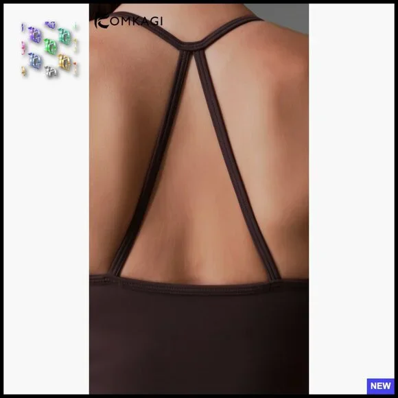 Padded Tank Top Flare Leggings Workout Set Silky Smooth Slim Fit Pilates Outfit - Picture 6 of 7